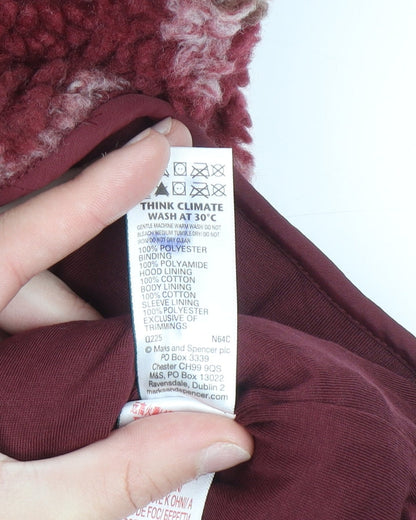 Girls UK Size 11-12 Years Marks and Spencer Red Puffer Jacket