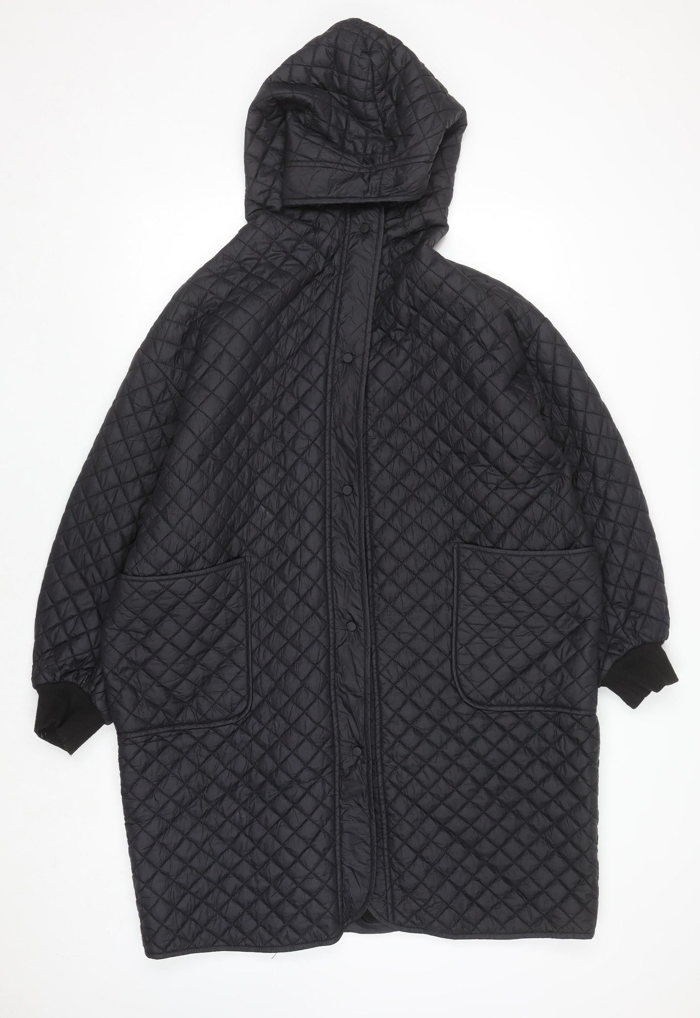 Womens UK Size M DECONSTRUCTION Black Quilted Coat