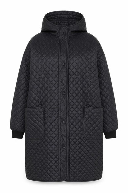 Womens UK Size M DECONSTRUCTION Black Quilted Coat