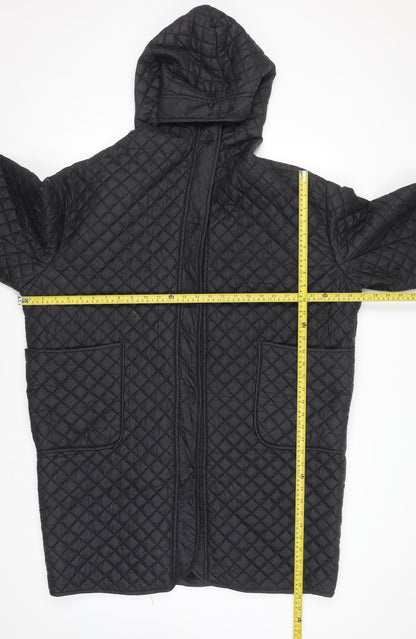 Womens UK Size M DECONSTRUCTION Black Quilted Coat