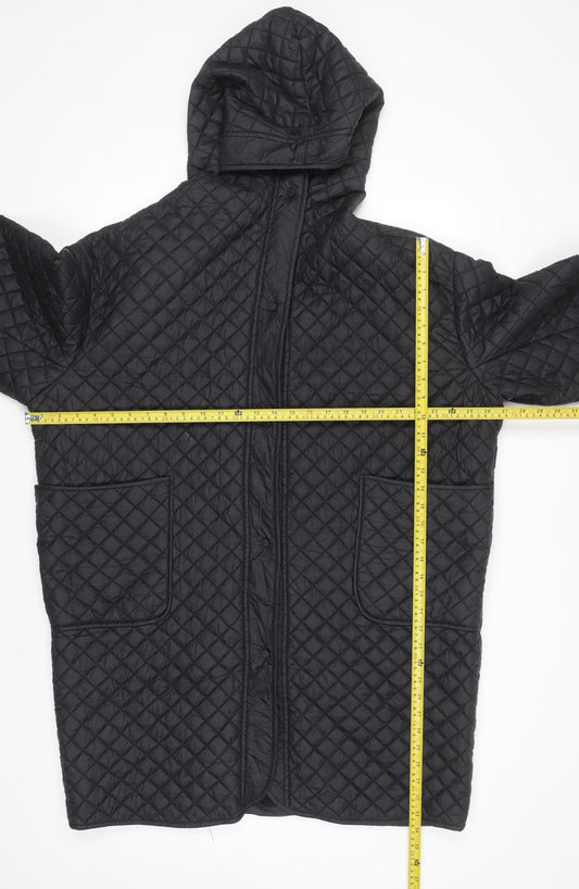 Womens UK Size M DECONSTRUCTION Black Quilted Coat