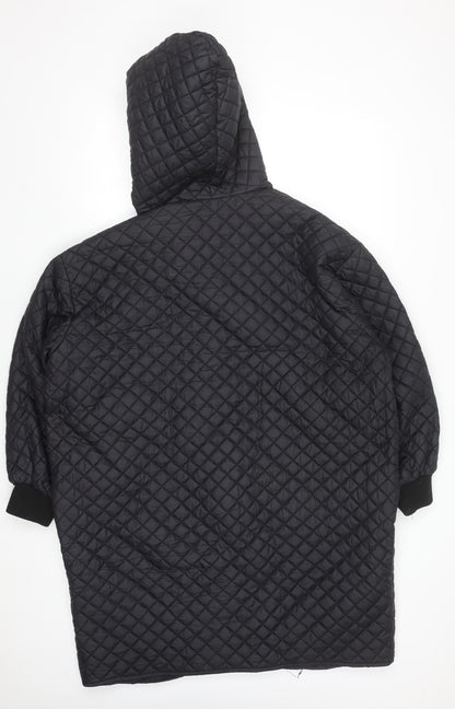 Womens UK Size M DECONSTRUCTION Black Quilted Coat