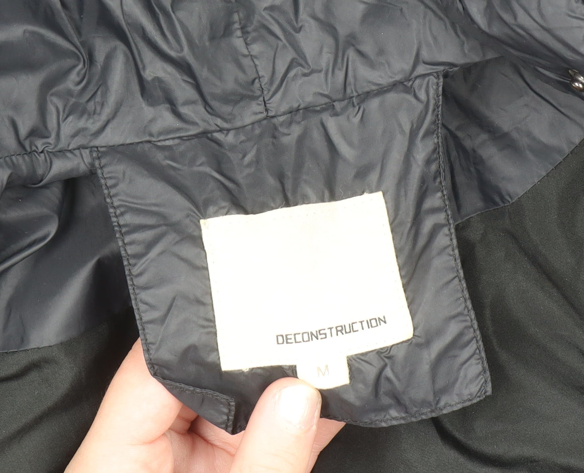 Womens UK Size M DECONSTRUCTION Black Quilted Coat