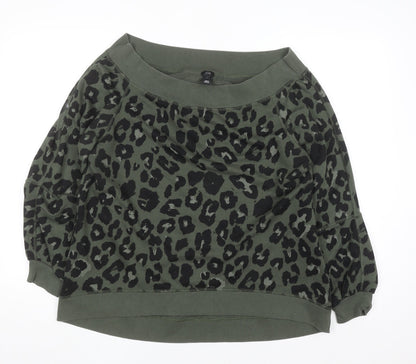 Womens UK Size L River Island Green Pullover Sweatshirt