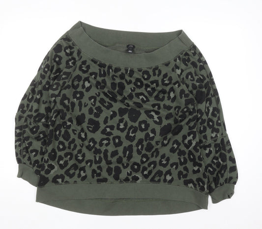 Womens UK Size L River Island Green Pullover Sweatshirt