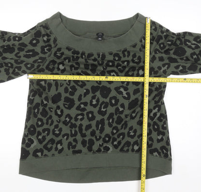 Womens UK Size L River Island Green Pullover Sweatshirt