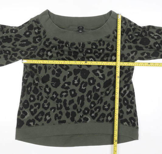 Womens UK Size L River Island Green Pullover Sweatshirt