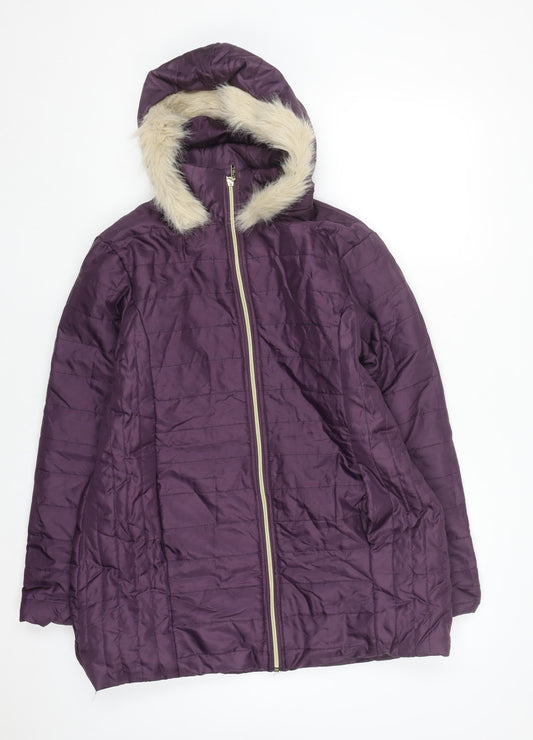 Womens UK Size S nathalie andersen Purple Puffer Jacket