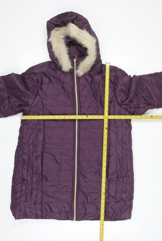 Womens UK Size S nathalie andersen Purple Puffer Jacket