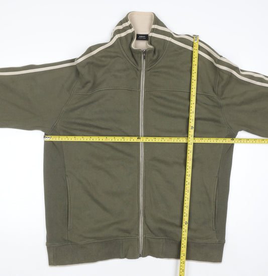 Mens UK Size XL NEXT Green Full Zip Sweatshirt