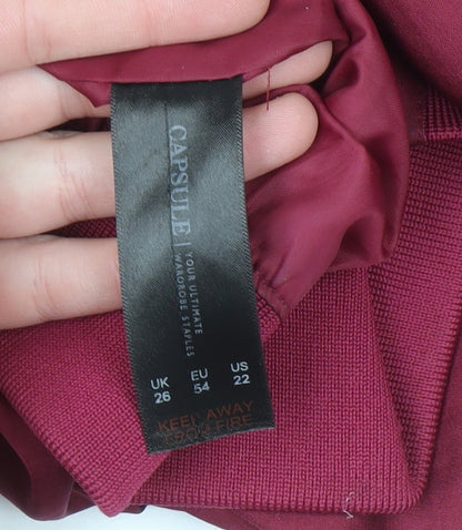 Womens UK Size 26 Capsule Red Bomber Jacket