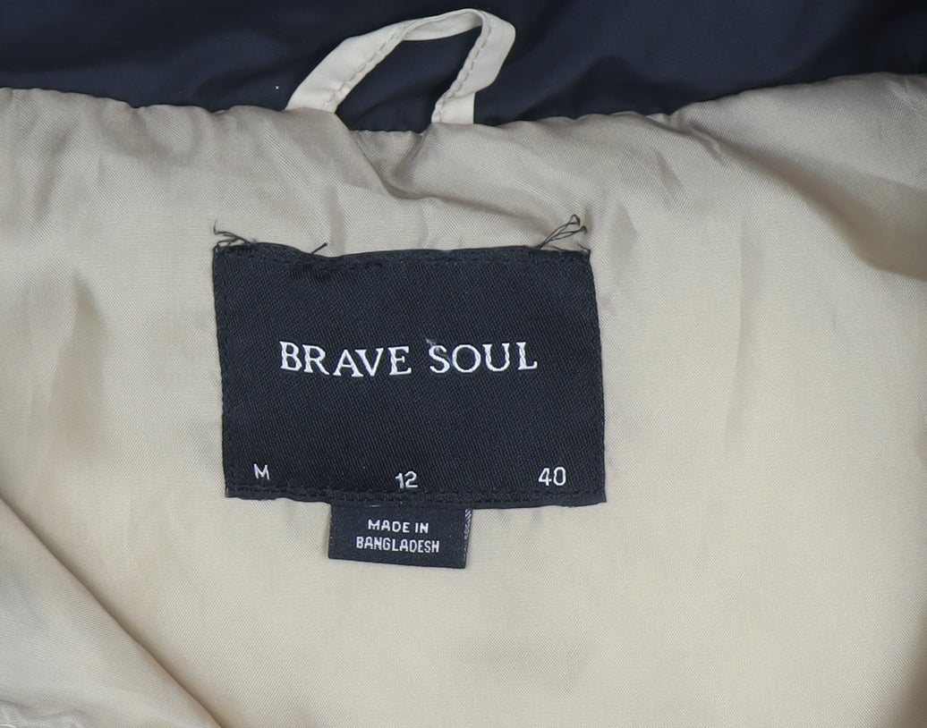 Womens UK Size 12 Brave Soul Beige Puffer Jacket