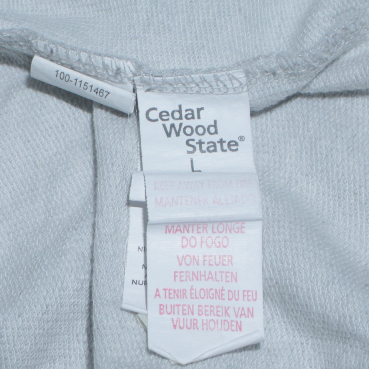 Mens UK Size L Cedar Wood State Grey Pullover Sweatshirt