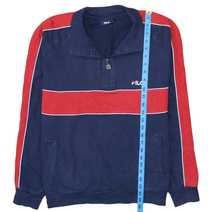 Mens UK Size L FILA Blue Henley Sweatshirt