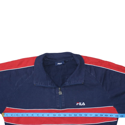 Mens UK Size L FILA Blue Henley Sweatshirt