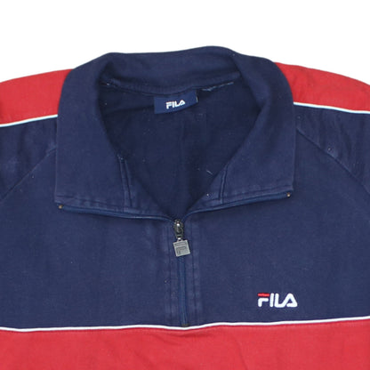 Mens UK Size L FILA Blue Henley Sweatshirt