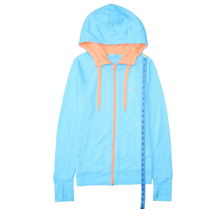 Unisex Adults UK Size XS adidas Blue Full Zip Hoodie