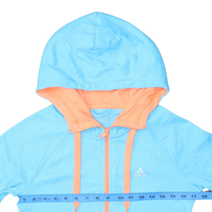Unisex Adults UK Size XS adidas Blue Full Zip Hoodie