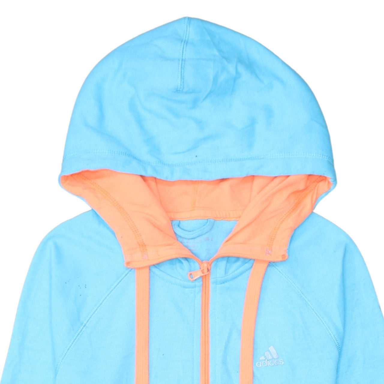 Unisex Adults UK Size XS adidas Blue Full Zip Hoodie