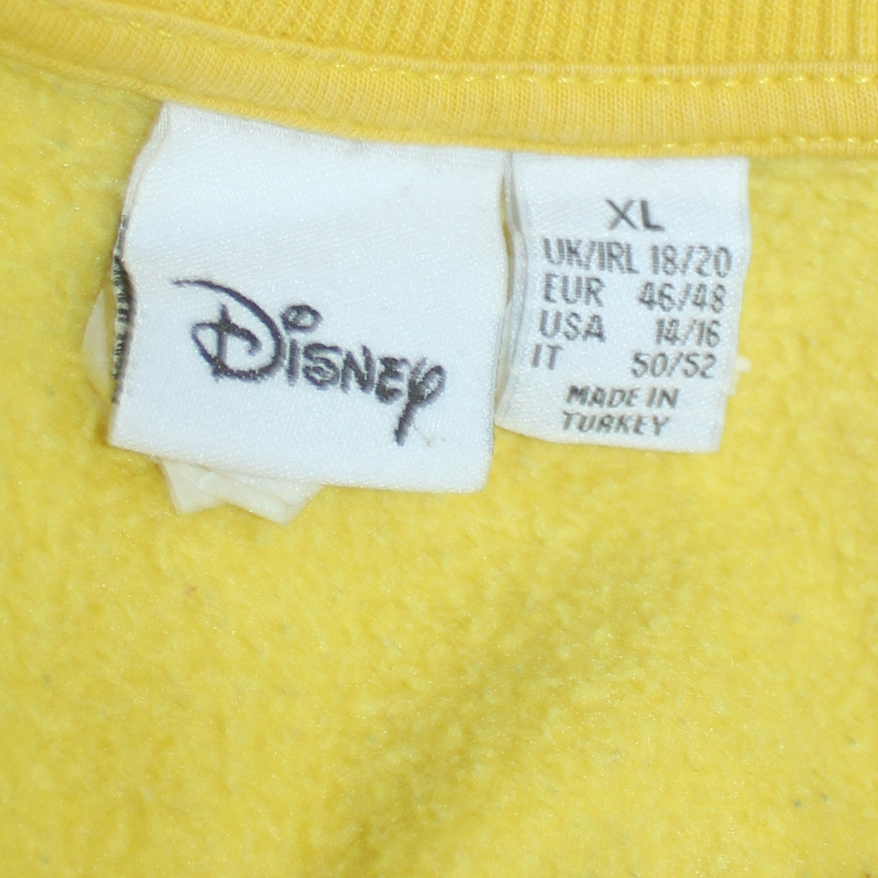 Womens UK Size XL Disney Yellow Pullover Sweatshirt