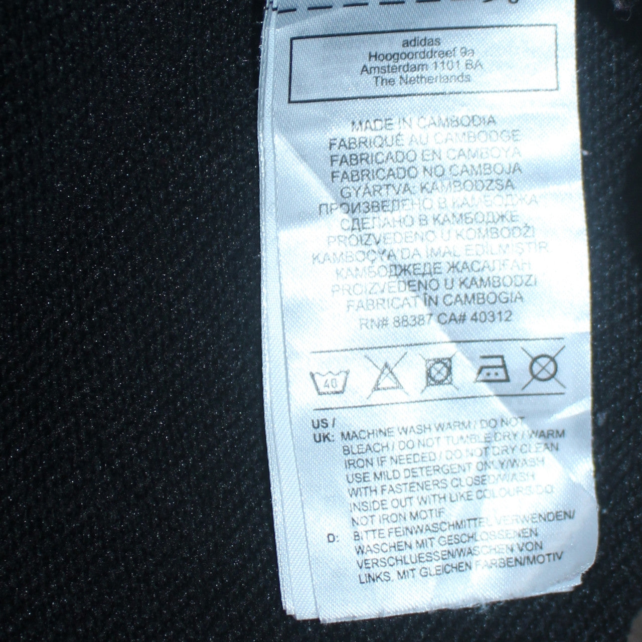 Womens UK Size L adidas Black Full Zip Hoodie