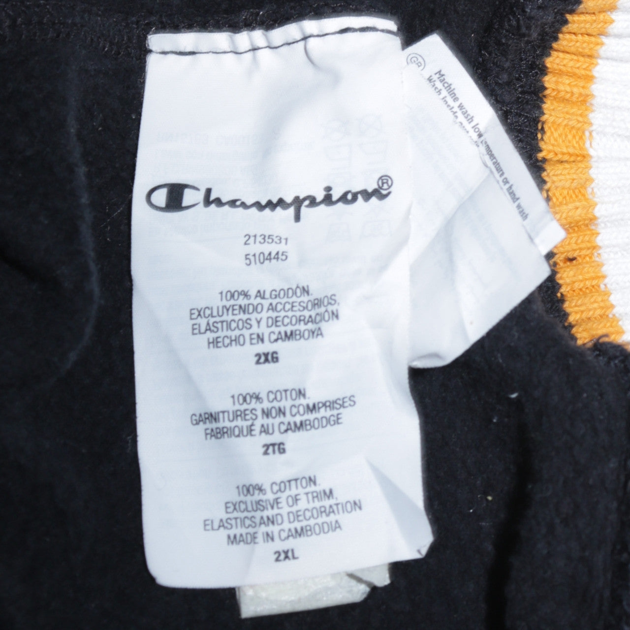 Mens UK Size 2XL Champion Black Pullover Hoodie