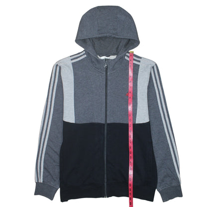Mens UK Size L adidas Grey Full Zip Hoodie