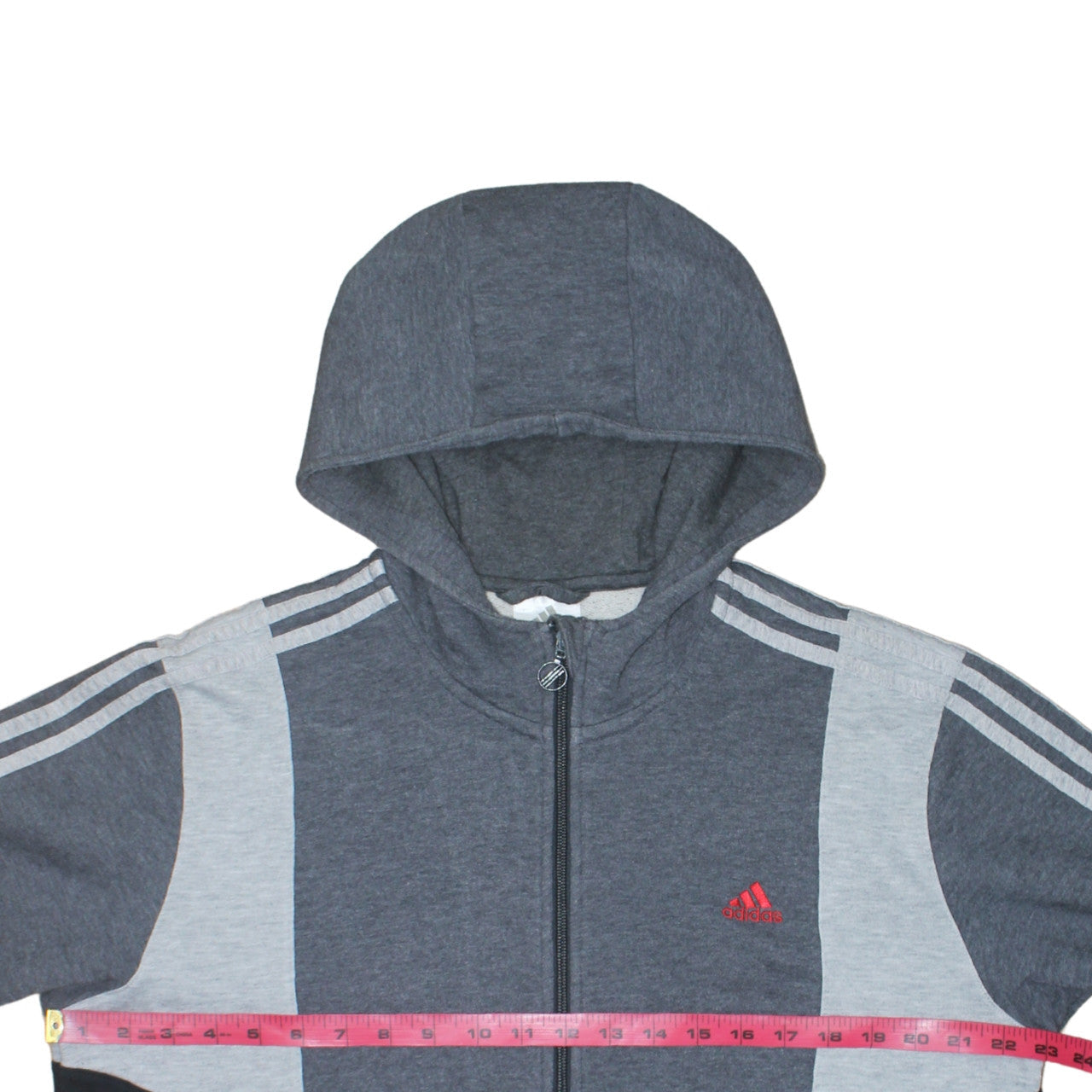 Mens UK Size L adidas Grey Full Zip Hoodie