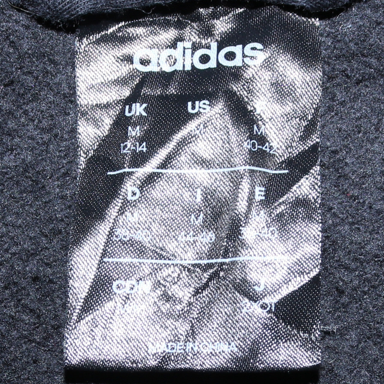 Mens UK Size M adidas Black Full Zip Hoodie