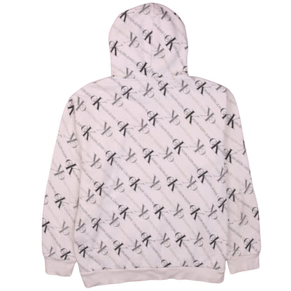 Womens UK Size L Calvin Klein Jeans Beige Pullover Hoodie