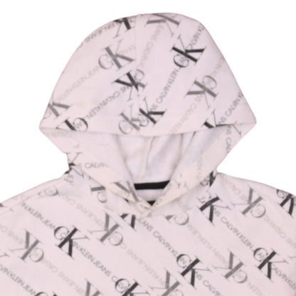 Womens UK Size L Calvin Klein Jeans Beige Pullover Hoodie