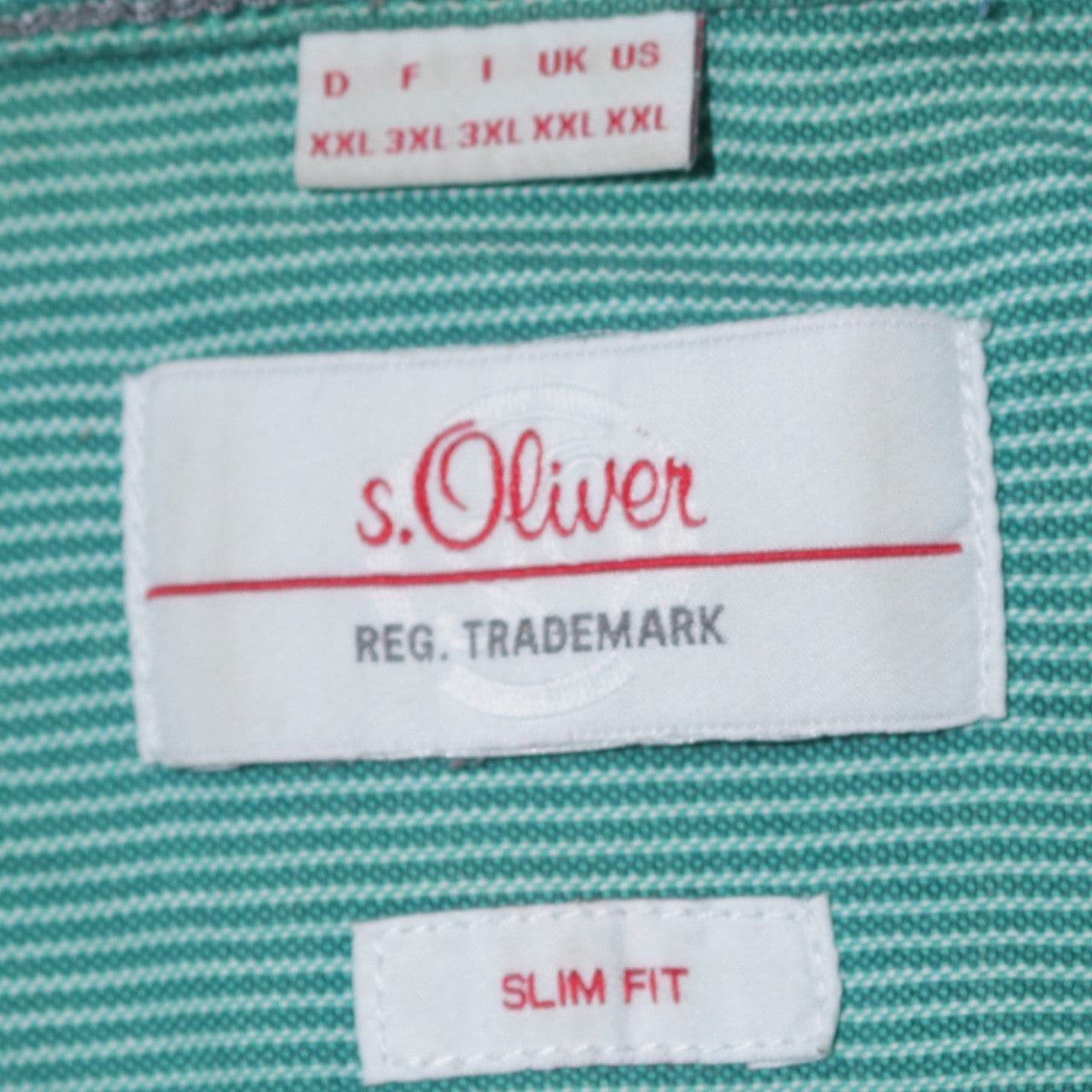 s.Oliver Men's Green Slim Fit Short Sleeve Button-Up Casual Shirt XXL
