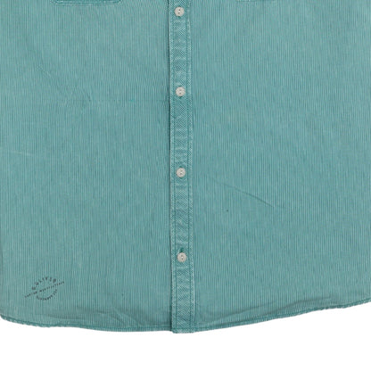 s.Oliver Men's Green Slim Fit Short Sleeve Button-Up Casual Shirt XXL