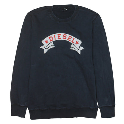 Mens UK Size L Diesel Blue Pullover Sweatshirt