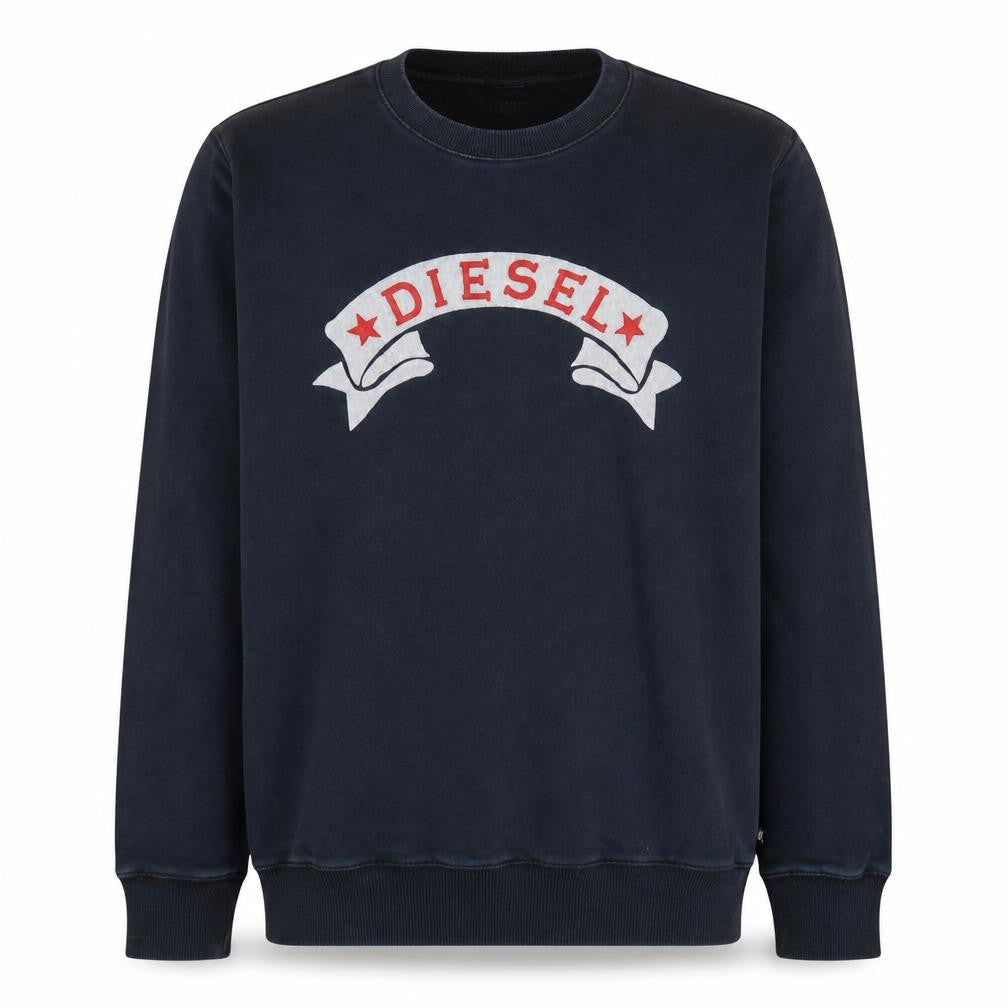 Mens UK Size L Diesel Blue Pullover Sweatshirt