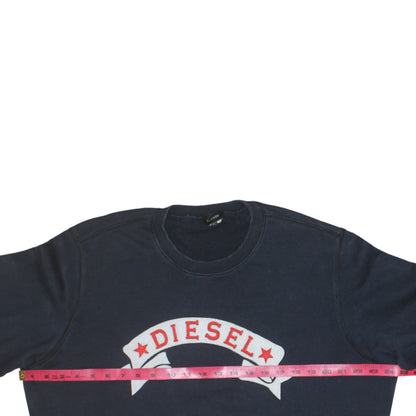 Mens UK Size L Diesel Blue Pullover Sweatshirt