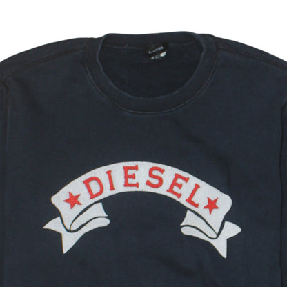Mens UK Size L Diesel Blue Pullover Sweatshirt