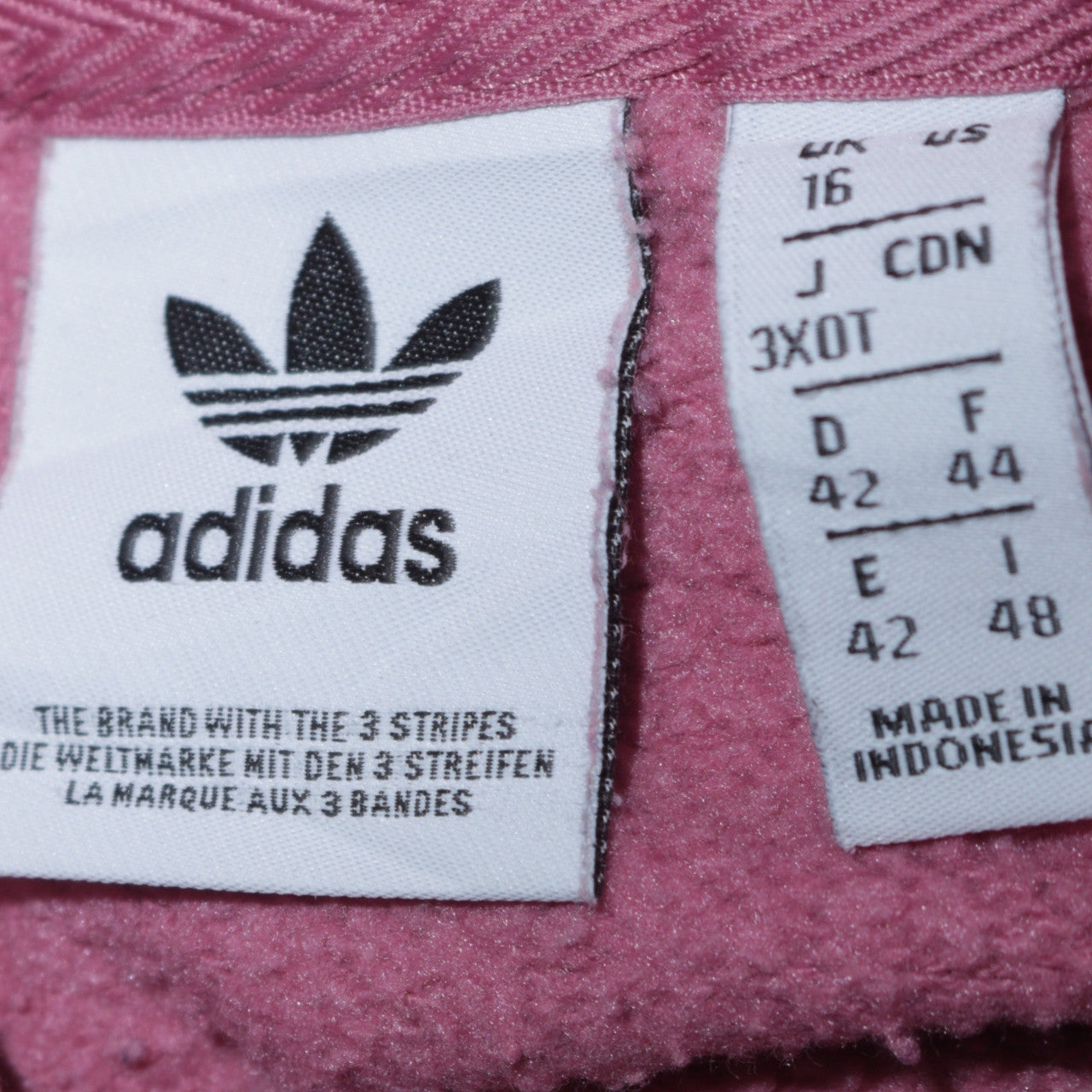 Womens UK Size 16 adidas Pink Pullover Hoodie