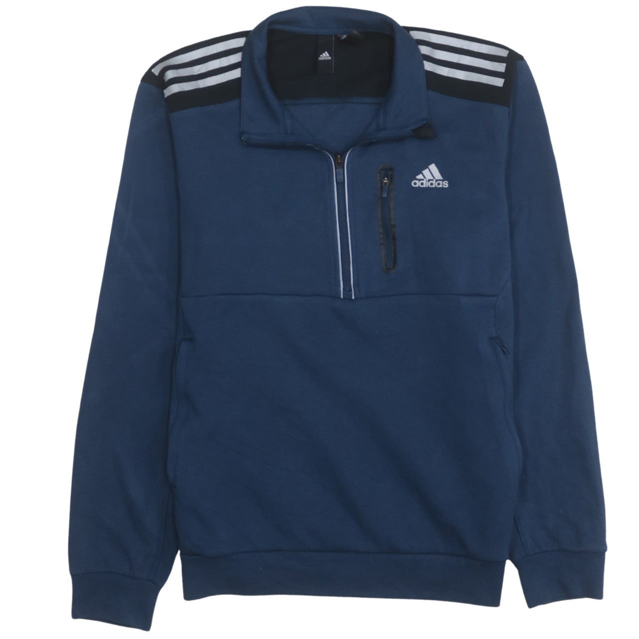 Mens UK Size S adidas Blue 1/2 Zip Sweatshirt