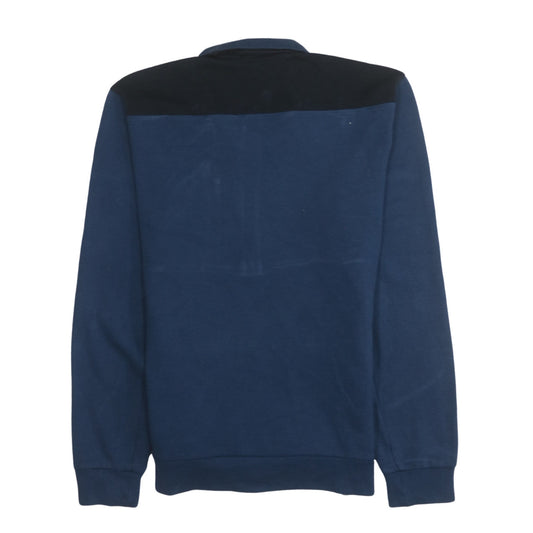 Mens UK Size S adidas Blue 1/2 Zip Sweatshirt