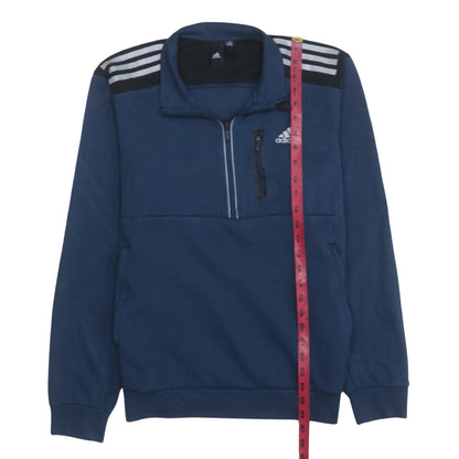 Mens UK Size S adidas Blue 1/2 Zip Sweatshirt