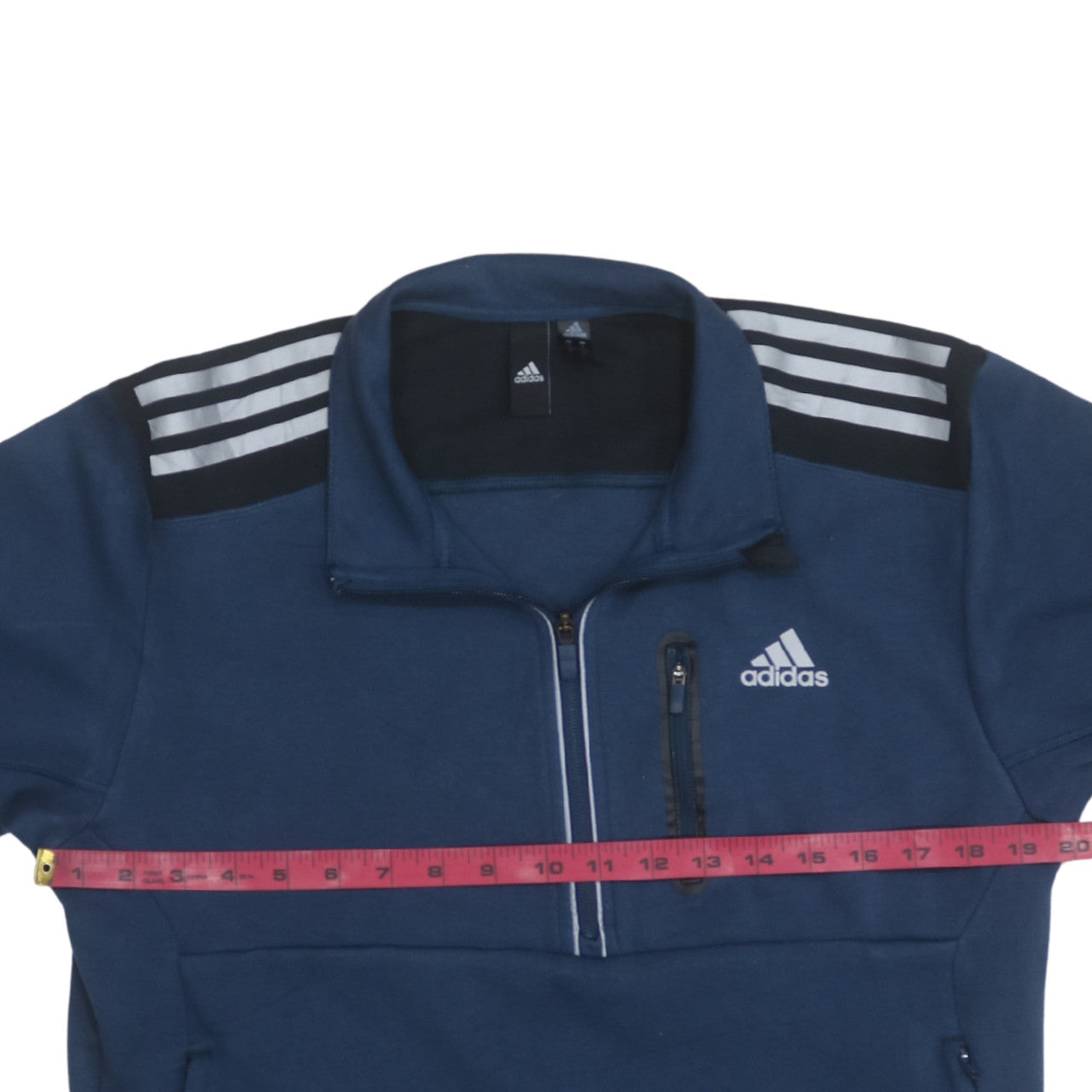 Mens UK Size S adidas Blue 1/2 Zip Sweatshirt
