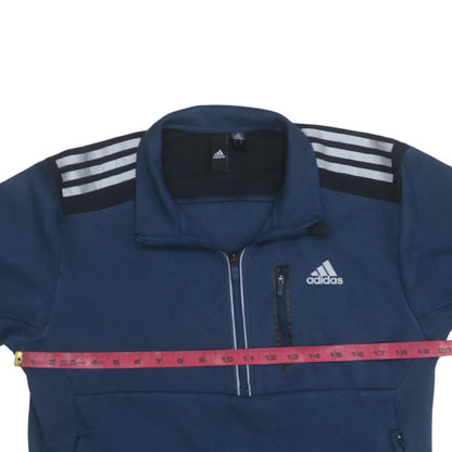 Mens UK Size S adidas Blue 1/2 Zip Sweatshirt