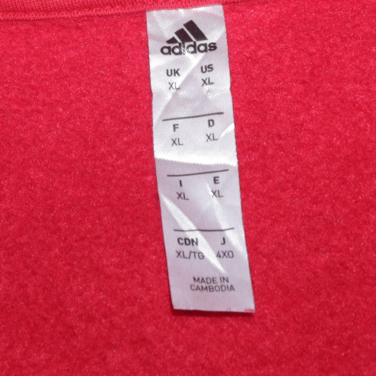 Mens UK Size XL adidas Red Pullover Hoodie