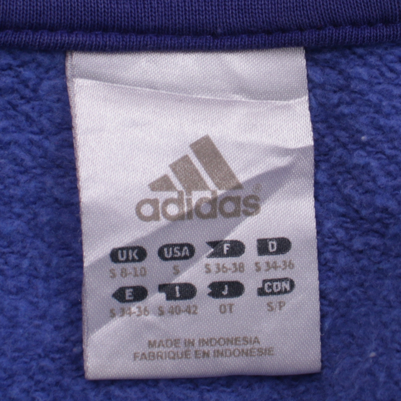 Womens UK Size S adidas Blue Pullover Hoodie