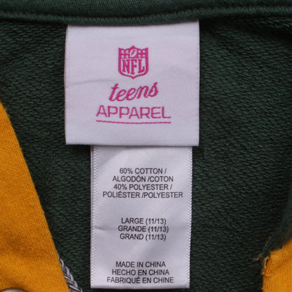 Girls UK Size 13 Years NFL Apparel Green Henley Hoodie