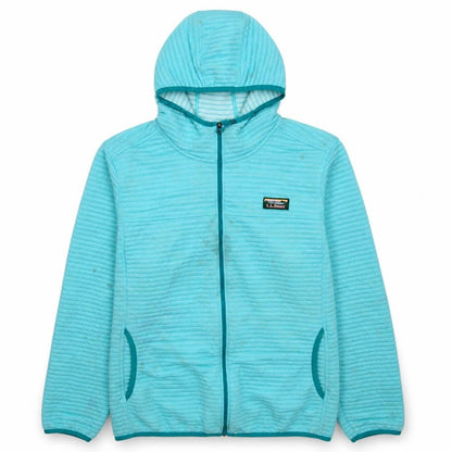 Front view of L.L.Bean unisex blue full zip fleece hoodie xl regular