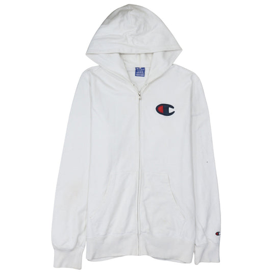 Mens UK Size XL Champion White Full Zip Hoodie