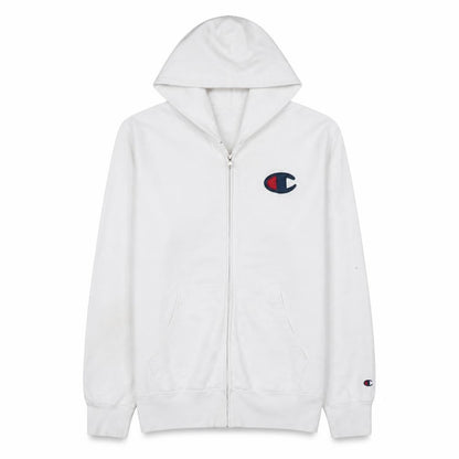 Mens UK Size XL Champion White Full Zip Hoodie