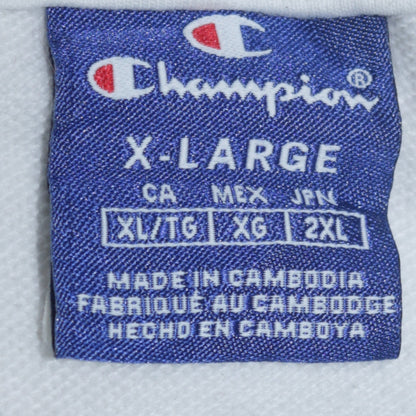 Mens UK Size XL Champion White Full Zip Hoodie